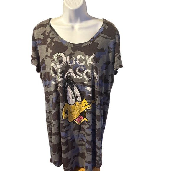 Looney Tunes Daffy duck short sleeve sleep shirt size XL Duck Season - Picture 1 of 6